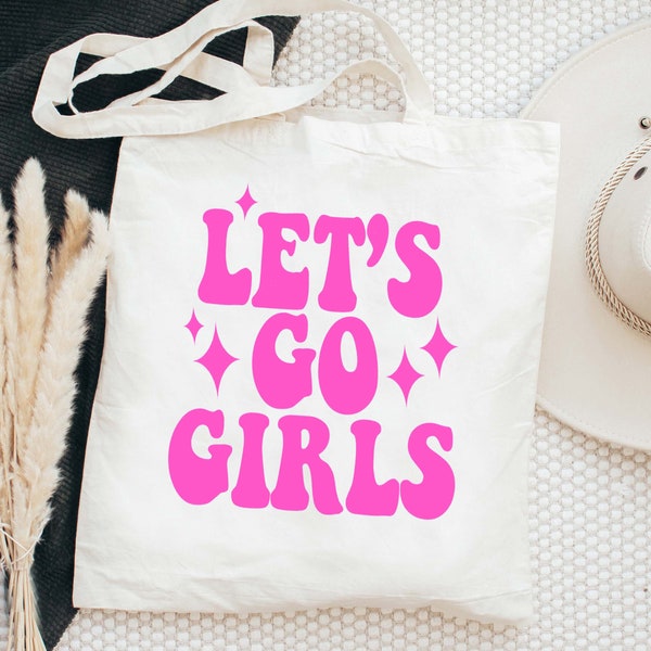 Lets Go Girls Bachelorette Tote Bags, Lets Go Girls Bachelorette Party Favor Bag, Disco Bachelorette Gift Bag, Disco Bachelorette favors