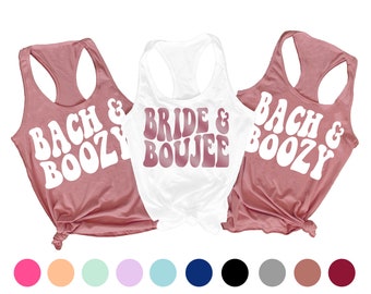 Bach and boozy shirts, retro bachelorette shirts, bride and Boujee, Bachelorette Party Favor, Bachelorette Tank Top, Bach and boujee