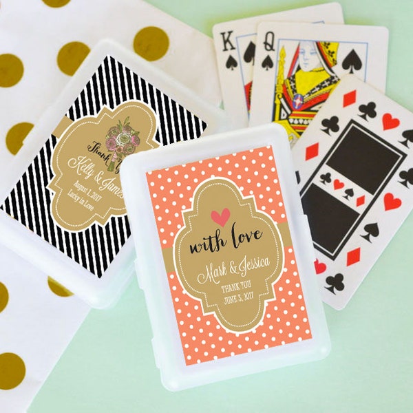 SET of Personalized Playing Card Favors - Personalized Wedding Playing Cards