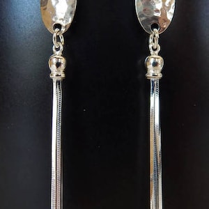 Sterling Silver Long Tassel Earrings Trendy Pierced Earrings Sterling Silver Tassels and Earwires Classy Earrings ME-516