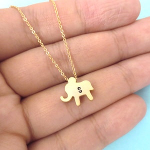 Personalized, Letter, Initial, Elephant, Dumbo, Gold, Silver, Necklace, Animal, Necklace, Birthday, Friendship, Mom, Sister, Gift, Jewelry