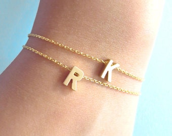 Personalized Capital letter Initial Adjustable Gold/ Silver Anklet, Gift for her, Gift for women, Gift for mom