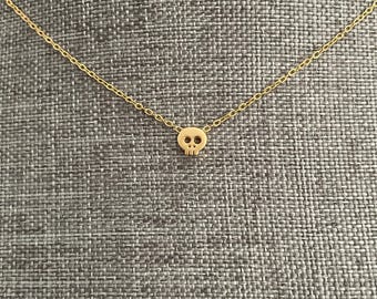 Minimalistische kleine schedel bedelketting, sierlijke punk schedelsieraden voor dames en meisjes, schedel hanger ketting cadeau
