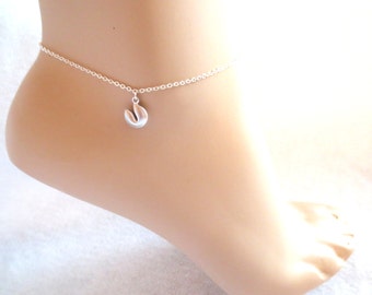 Fortune cookie, Gold, Silver, Anklet, Dainty, Modern, Minimal, Fortune, Cookie, Anklet, Birthday, Graduation, Friends, Gift, Jewelry