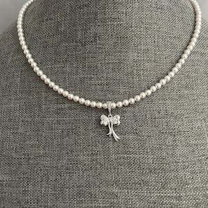 Lovely Bow Ribbon Necklace for Women, Romantic Bow Necklace Jewelry for Gift, Bow Necklace