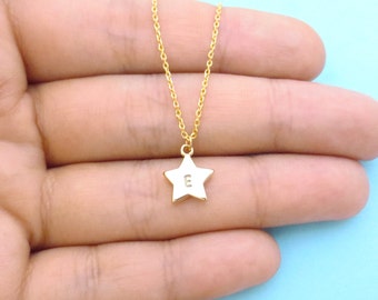 Personalized necklace Handmade gift Hand stamped necklace Initial star necklace Personalized gift Friendship gift Graduation gift