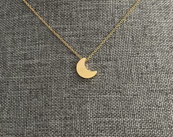 Collar de media luna de oro y plata para mujeres y niñas, colgante de media luna de oro, joya para ella, collar celestial de regalo.