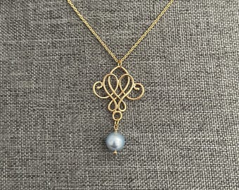 Grande Collana Unisex Con Ciondolo Fleur De Lis, Cristallo Swarovski, Stile Saint, Nuovo