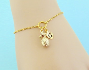 Personalized adjustable Bracelet Anklet Pineapple fruit gold Bracelet Anklet Gift for Mom Gift for Her Gift for graduation Gift for daughter