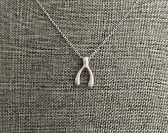 Collar con colgante de horquilla de la suerte, collar con colgante de horquilla de oro y plata para mujeres y niñas, joyería de regalo para desear buena suerte, collar de Acción de Gracias.