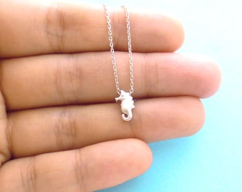 Cubic, Eye, Seahorse,  Gold, Silver, Necklace, Cute, Minimal, Animal, Necklace, Birthday, Best friends, Christmas, Gift, Jewelry