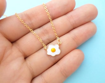 Yummy fried egg necklace Sunny side up necklace Gold necklace Egg fry necklace Food necklace Gift for women Gift for daughter