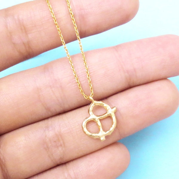 Collier de bretzel, collier d’or, collier d’argent, collier de casse-croûte, collier de Dainty, cadeau de femmes, cadeau d’anniversaire, cadeau d’anniversaire