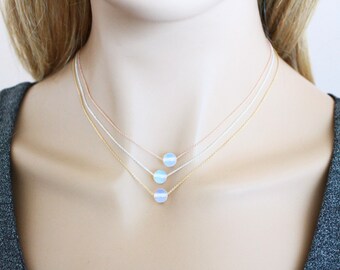 Beautiful, Moonstone, Gold filled, Sterling silver, Rose gold filled, Chain, Necklace, Birthday, Friendship, Mom, Sister, Gift, Jewelry