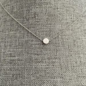 Minimalist Tiny Circle Necklace - Dainty Gold/Silver Plated Coin Pendant - Simple Everyday Jewelry for Women
