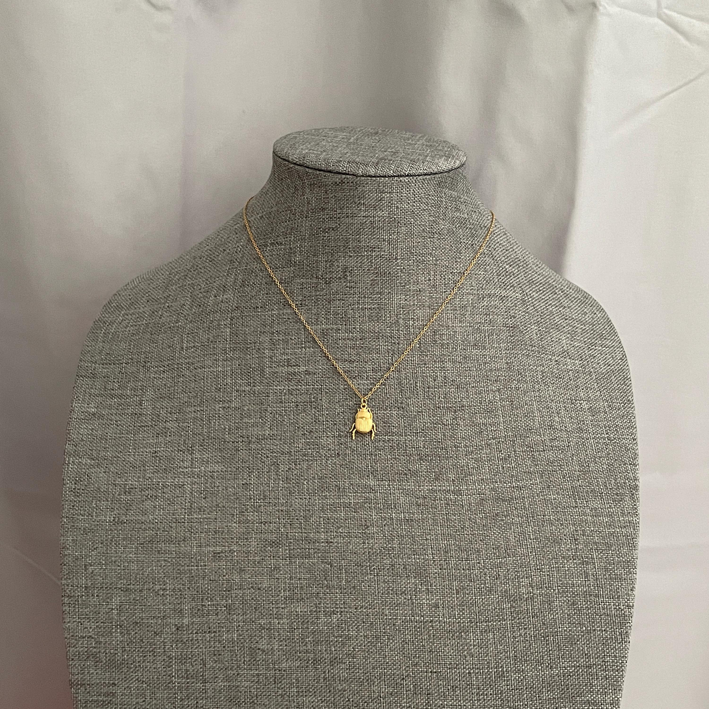 Minimalistische Käfer Halskette Für Damen & Mädchen - Goldfarbener Insekt-Charm Im Boho-Look