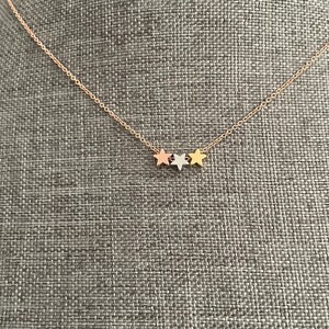 Triple Star Necklace, Tiny Star Charm Jewelry for Women and Girls, Three Star Pendant Necklace for a Gift