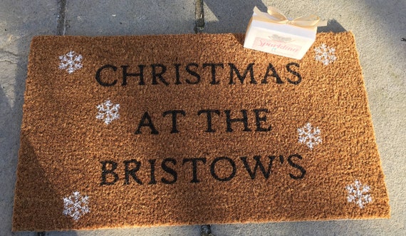 Christmas At The Doormat Personalised Family Christmas Doormat Hand Painted To Order