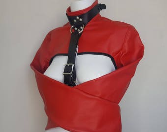 Straitjacket, Red Leather Bolero® - Bondage