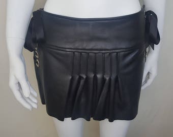 Pleated Leather Mini