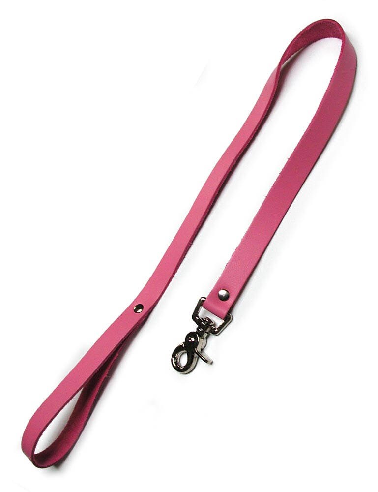 pink leather leash