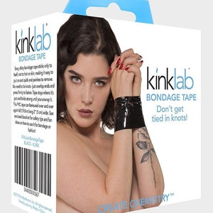 The box packaging for the black Kinklab Bondage Tape is displayed against a blank background.