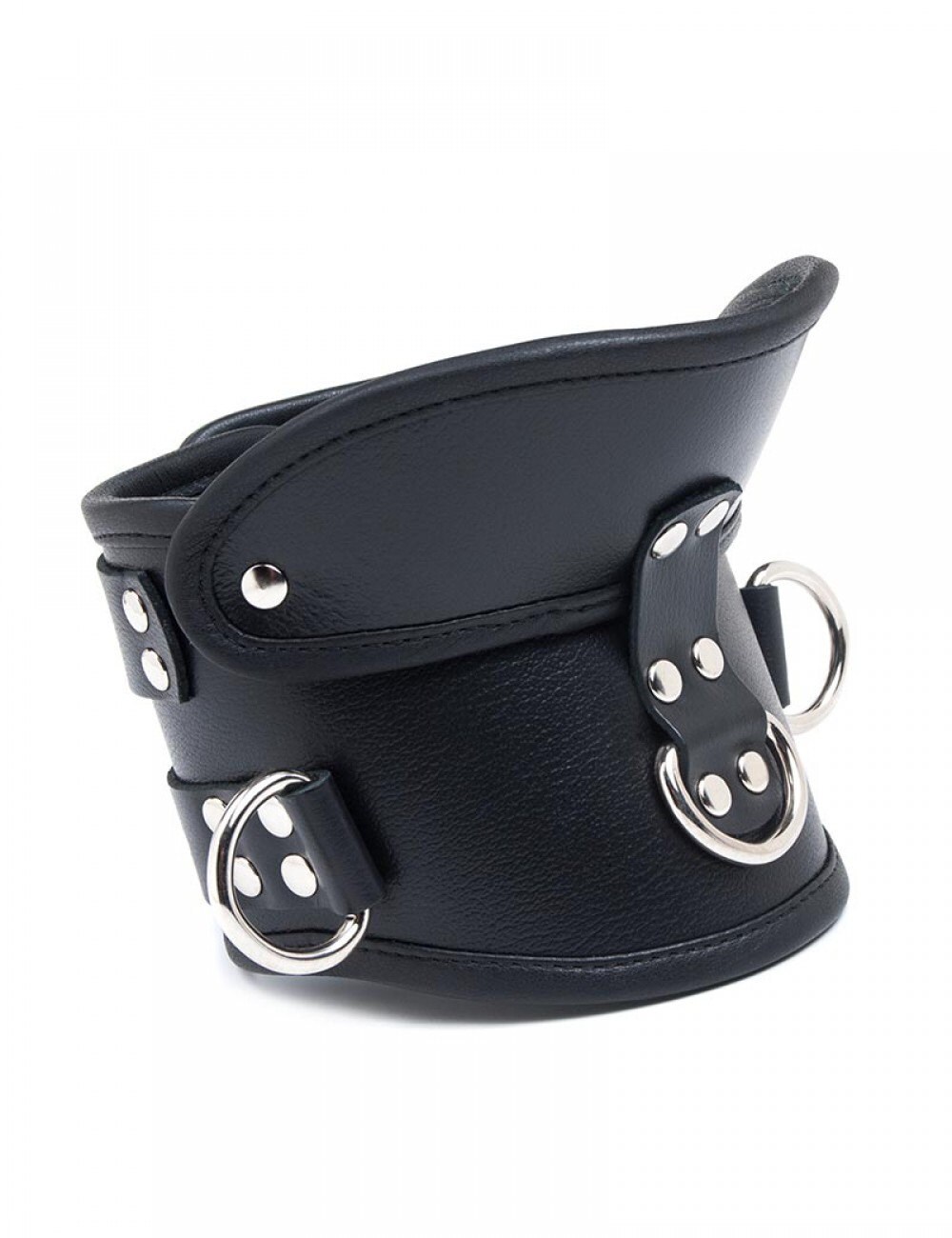 BDSM Posture Collar Deluxe Padded Leather 