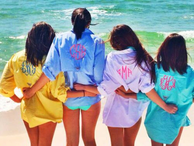 Womens S Monogrammed Fishing Shirt Short Sleeve Or Long Image 0