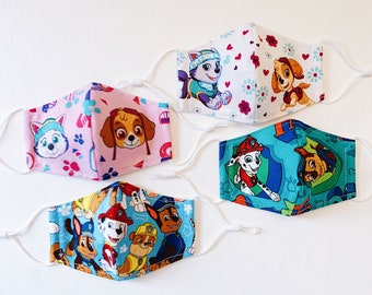 KIDS REUSABLE MICROFIBER FACE MASK PAW PATROL PEPPA PIG SPONGEBOB FROZEN