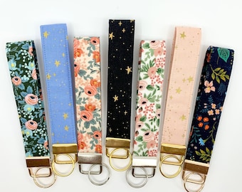 Key Fob Keychain/Keychain Wristlet/Rifle Paper Co Key Wristlet/ Fabric Keychain/Floral Keychain/Wristlet Keychain /Gift for Her/Made in USA