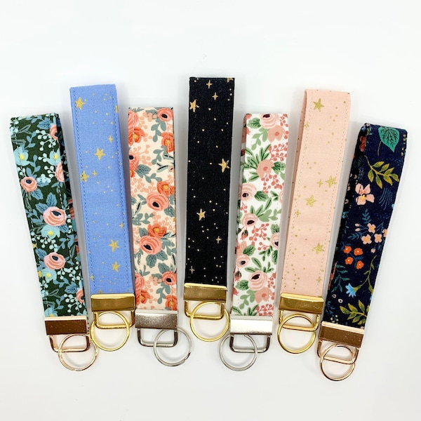 Key Fob Keychain/Keychain Wristlet/Rifle Paper Co Key Wristlet/ Fabric Keychain/Floral Keychain/Wristlet Keychain /Gift for Her/Made in USA