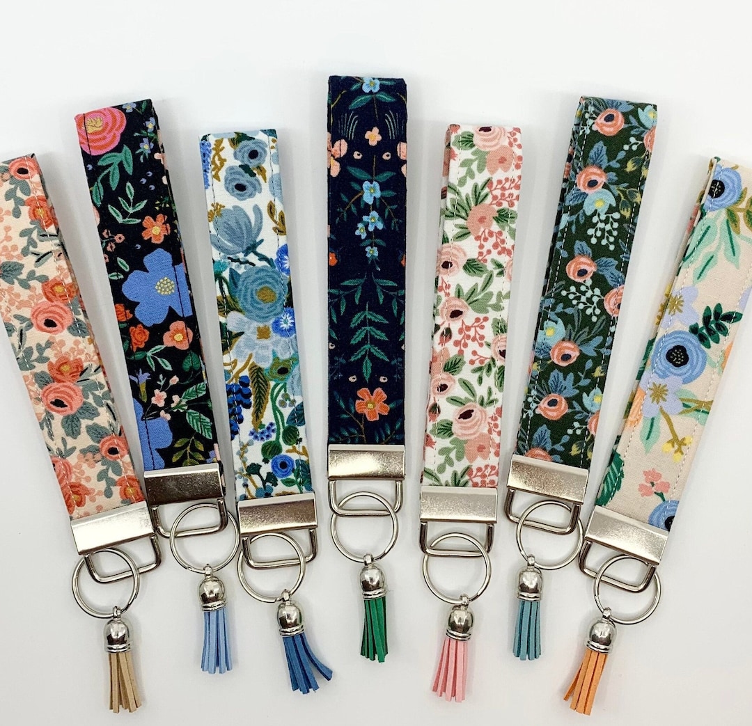 Key Fob Keychain/keychain Wristlet/rifle Paper Co Keychain/ Fabric