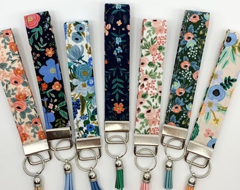 Key Fob Keychain/Keychain Wristlet/Rifle Paper Co Keychain/ Fabric Keychain/Fabric keychain/Keychain/Made in USA
