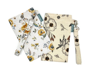 Canvas Cell Phone bag/iPhone Smartphone Pouch/Cell Phone sleeve with Wristlet,Magnetic Snaps and Inner Pocket/Hand Made in USA