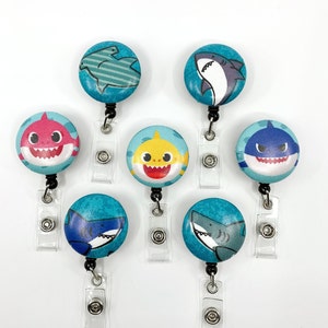 Shark Badge Reel/Wipeable Badge Reel/Interchangeable Badge Reel /Nurse Badge Pull/Baby Shark Badge Reel/Free ID Case/Made in USA