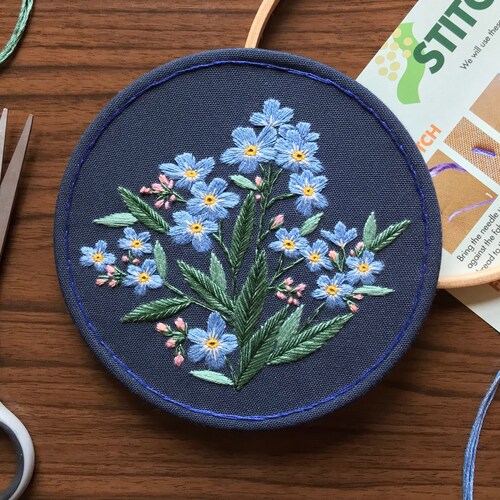 Floral Embroidery Kit Beginner Friendly Etsy UK