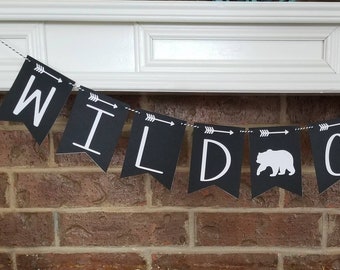 WILD ONE Banner... First Birthday... Baby Boy... Party Ideas... Party Decor...