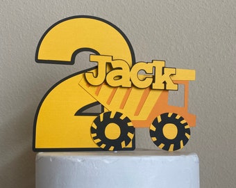 Construction Cake Topper... Party Zone party... First Birthday... One... Personalized... Centerpieces... Baby Boy