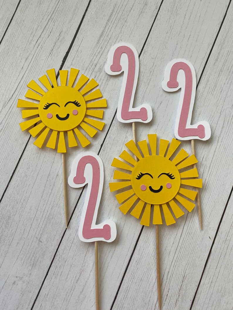 Sunshine Cupcake Toppers.... Baby Shower... Birthday Party... Etsy