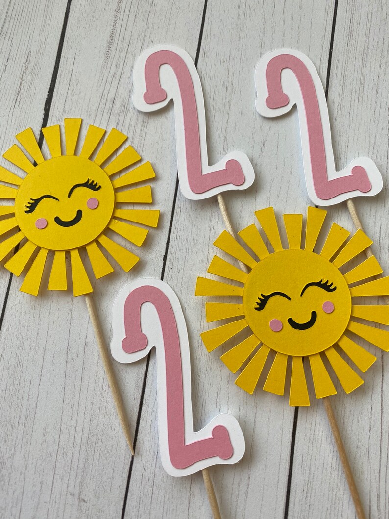 Sunshine Cupcake Toppers.... Baby Shower... Birthday Party... Etsy