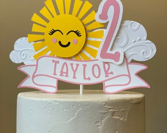 Sunshine Cake Topper... Summer party... First Birthday... You Are My Sunshine... Personalized... Centerpiece