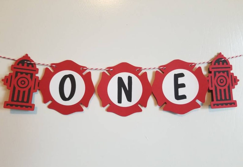 Sound the Alarm.. First Birthday Baby Boy.. Firefighter High Chair Banner.. Fireman..