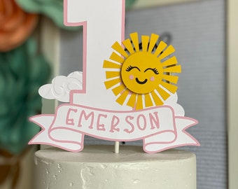 Sunshine Cake Topper... Summer party... First Birthday... You Are My Sunshine... Personalized... Centerpiece
