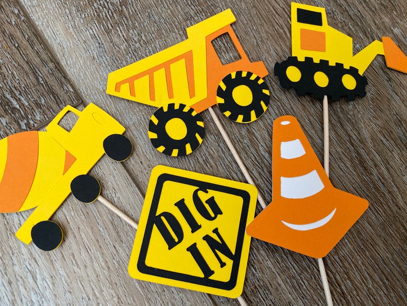 Construction Cupcake Toppers... Baby Shower... Birthday Etsy