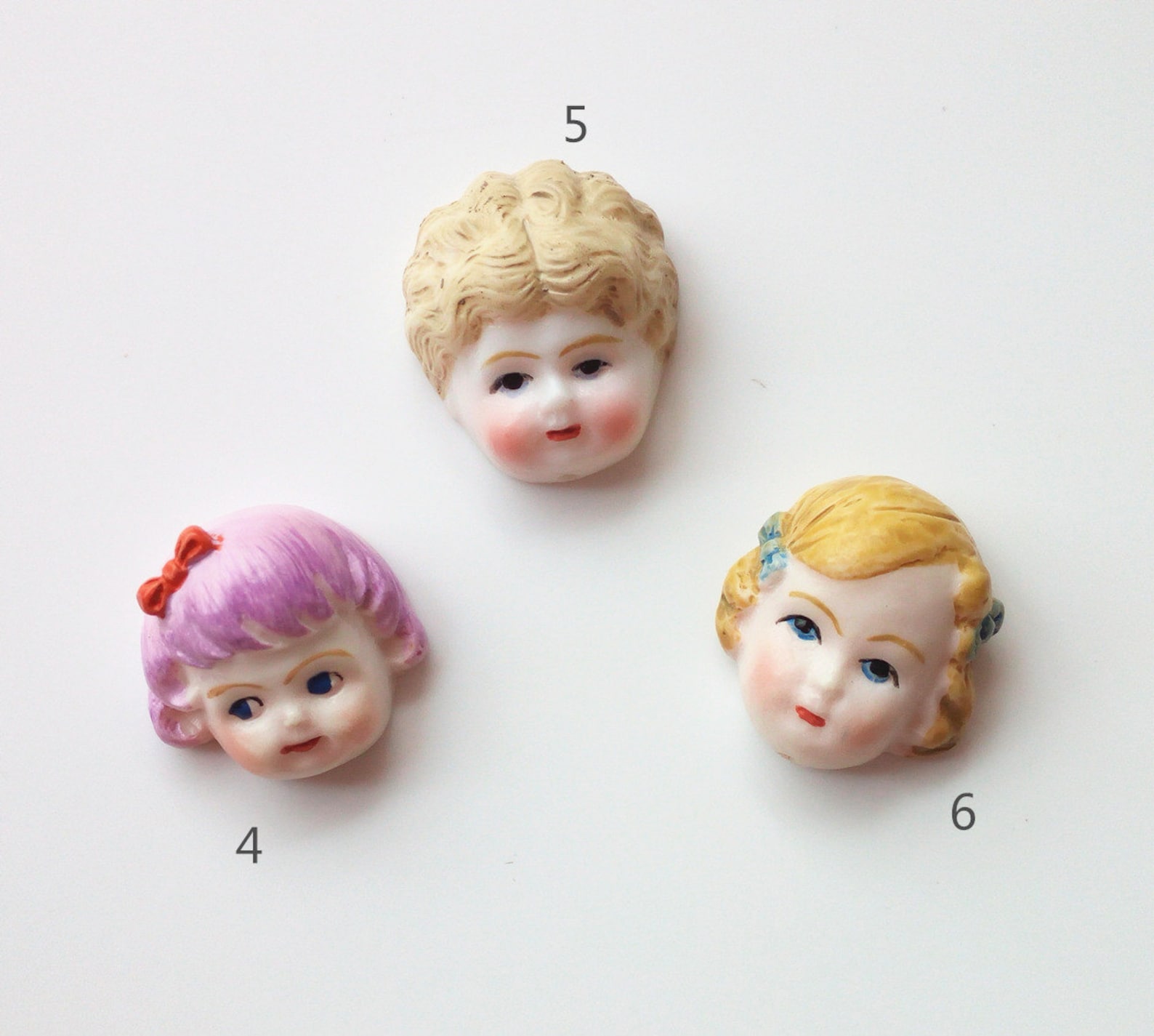 Vintage doll face cabochons doll baby head cabochons hand Etsy