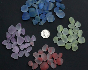 sea beach glass 10 pieces lot bulk wholesale multi color with stripe jewelry use