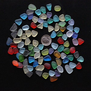 flat sea beach glass 20 pcs mixed color lots bulk blue green red jewelry use