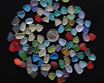 flat sea beach glass 20 pcs mixed color lots bulk blue green red jewelry use
