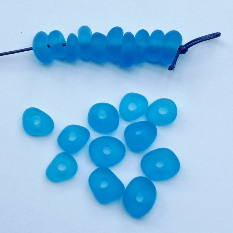10 Pcs 3 Mm Big Holes Center Drilled Beach Glass Sea Glass Lot Etsy