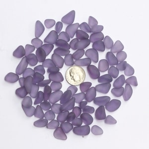 20 pieces beach sea glass lot bulk wholesale purple  12-16mm jewelry use